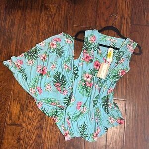 Tommy Bahama Fanning Floral Maxi Dress Turquoise Tropical